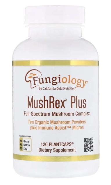 California Gold Nutrition, Fungiology，MushRex Plus，全譜蘑菇複合物，有機認證-latest iherb coupon code PDQ369-iherb 2024優惠碼PDQ369 -還有關稅說明與免運費介紹