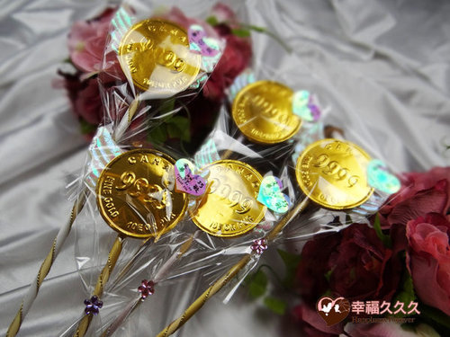 幸福久久久婚禮小物--婚禮小物之超大金幣巧克力花棒02 幸福久久久婚禮小物--婚禮小物之超大金幣巧克力花棒02