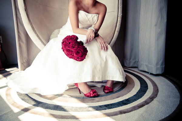 red rose bouquet red wedding shoes.jpg