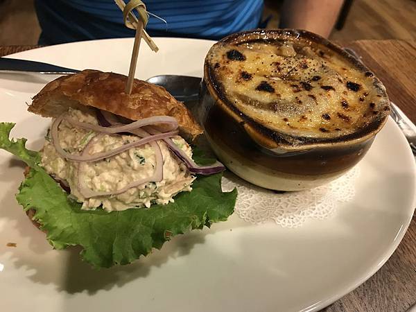 Onion Soup and Sandwich