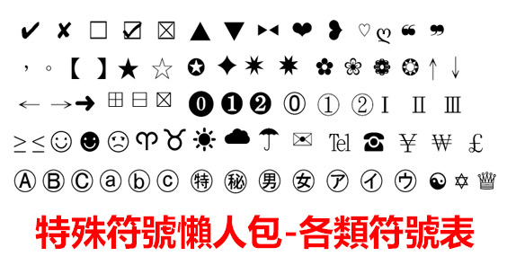 2022㊙特殊符號、各類符號表→ ★☺ ℃ ♈ ①ⓐ㋐ ￥ Symbols 莊董的生活情報讚 痞客邦