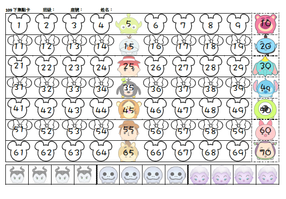 班級經營 109下如何用word製作tsum Tsum集點卡 Chatty Charlene S Teaching Blog 痞客邦