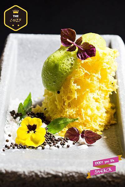 Dhokla or lentil flour cakes with curry leaves, mustard, chutney and coconut ice cream; Photo credit - Sansith Koraviyotin.jpg