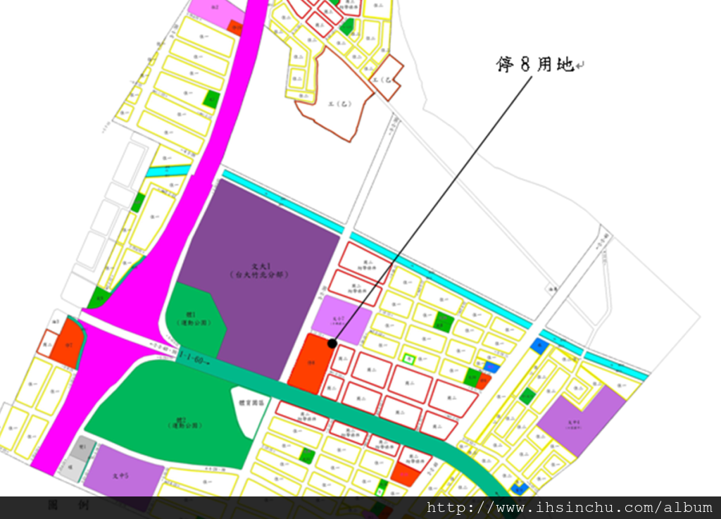 新竹縣竹北市停八停車場委託民間參與興建營運案(停八停車場BOT案)基地位置