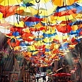 國外的雨傘街道