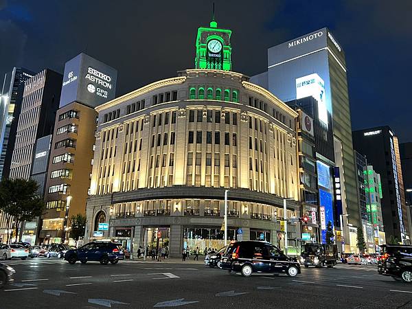 銀座地標：SEIKO HOUSE GINZA (原名和光百貨本館，去年改裝後更名)。
