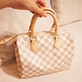 Louis Vuitton-LV-speedy 25-白色棋盤格 N41534-中夾-名片夾-零錢包-monogram-my wedding gift (9)