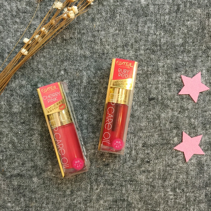 EXCEL Lip Care Oil 美容唇油-ruby red cherry pink LO01 LO02 試色 日本藥妝戰利品 EXCEL唇蜜-滋潤不黏膩 (5)