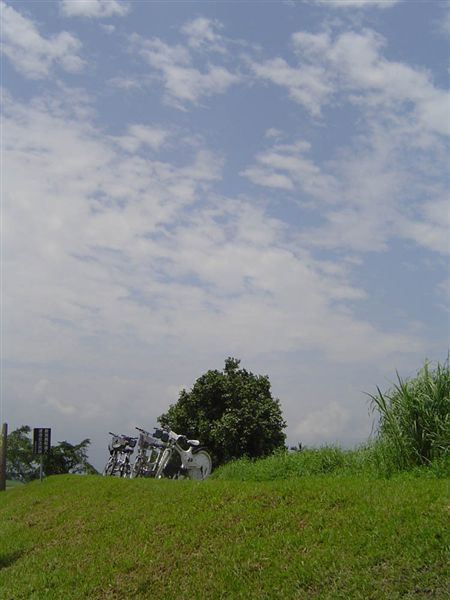 冬山河親水公園河堤上