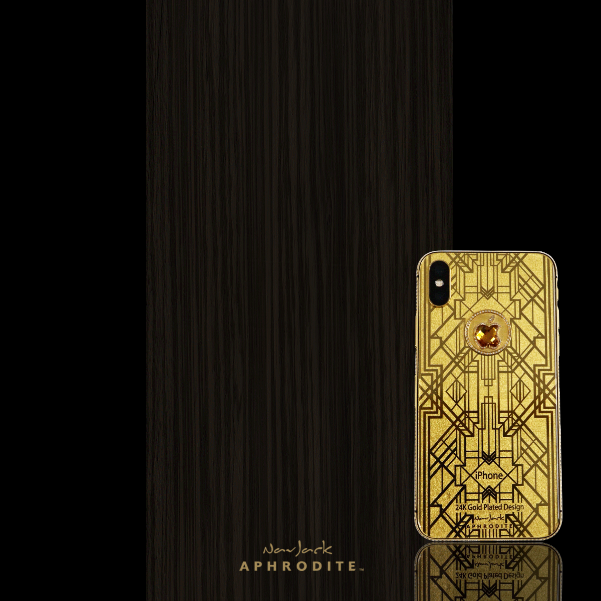 NavJack-Aphrodite-iPhone-X-Art-Deco-黃金金箔黃寶石手機.gif