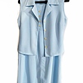 S水藍色無袖背心+長窄裙套裝#衣.jpg