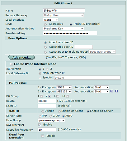 Fortigate IPSec p1