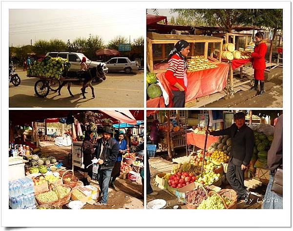 喀什郊區路邊的水果攤