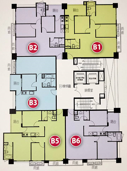 昌隆廣場第六期-B區5-14F平面配置參考圖