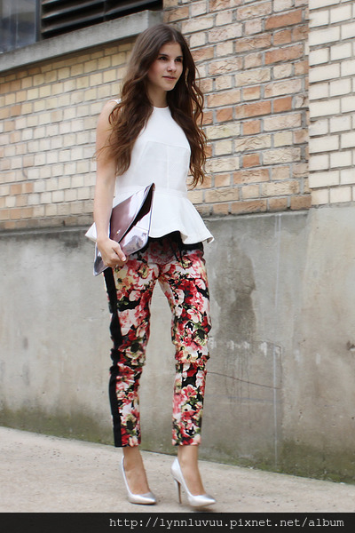 white-peplum-h-m-shirt-silver-romwe-bag-silver-asos-pumps-floral-h-m-pants_400