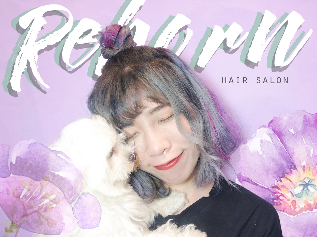 Re Born hair salon 桃紫灰跳色髮 Re Born hair salon 桃紫灰跳色髮