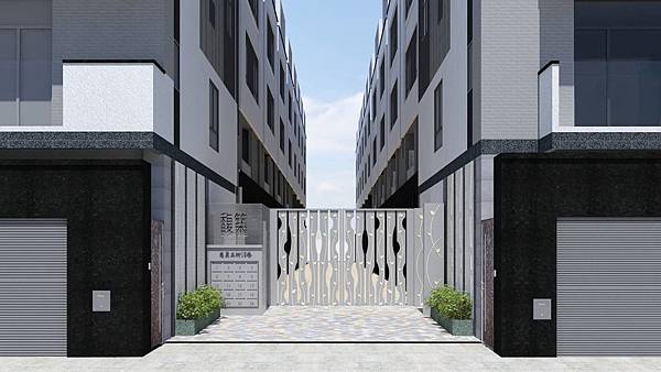迎賓大門遠景 仁武建案;社區大門;透天
