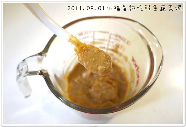 2011.09.01 小福星試吃happy baby鮭魚蔬菜泥 (6).JPG
