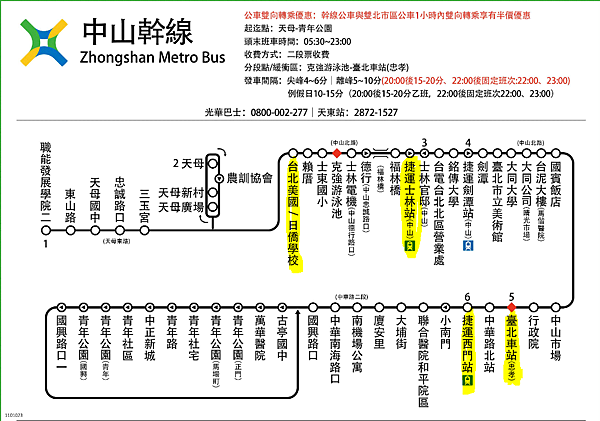 台北美國學校交通