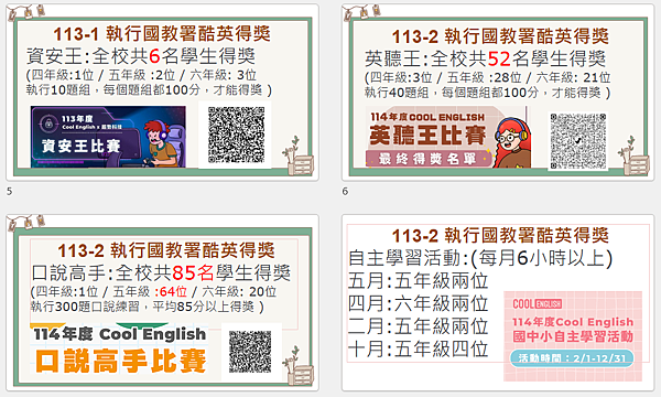 五年級推動酷英自學成果