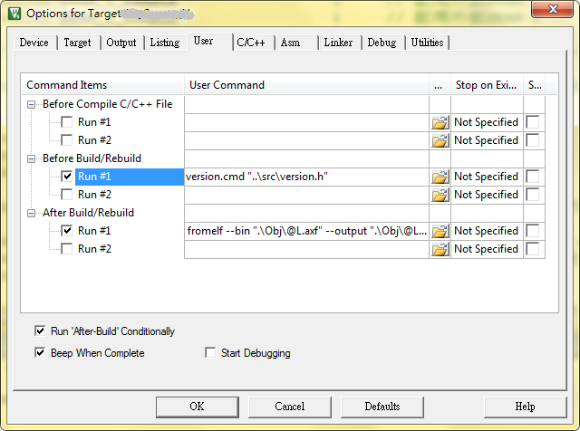 Keil PreCompile Run Keil PreCompile Run