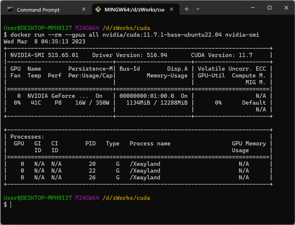 docker image nvidia/cuda 