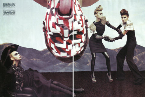 Vogue Italia 2008/9 -Jessica Stam、Catherie McNeil、Caroline Trentini