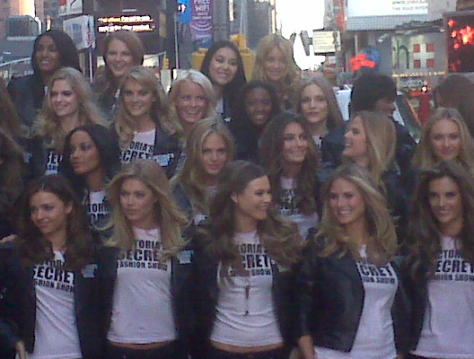 Victoria's Secret models in Times Square