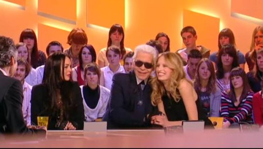 Le Grand Journal - Karl Lagerfield, Karolina Kurkova and  Lindsay Lohan