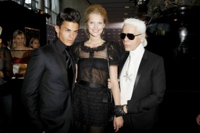 An Evening For Africa - Baptiste Giabiconi,Toni Garrn & Karl Lagerfeld