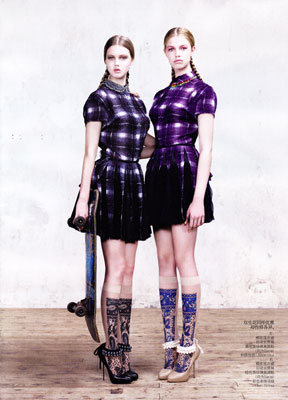 Vogue China March 2011 - Lindsey Wixson & Hailey Clauson