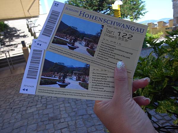 the ticket to Hohenschwangau天鵝堡