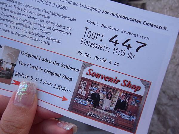 the ticket to Neuschwanstein新天鵝堡