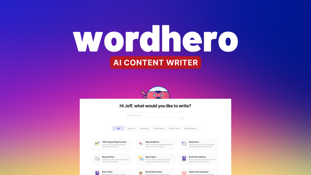 WordHero AI 寫作平台，釋放你的寫作潛力(讓寫作變