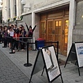 London Concert 2013 - 03 - The queue waiting to come in, they were from all over the World including Brunei, Mexico, Korea and Japan.