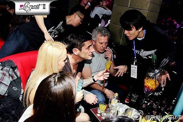 having fun at the concert afterparty