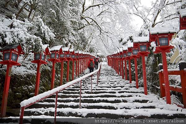 貴船神社定番雪景