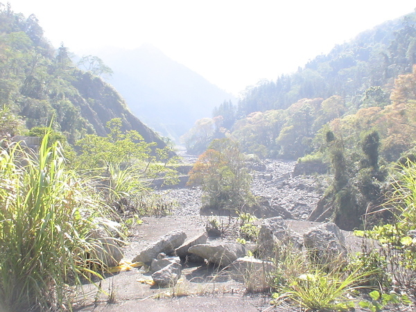 土石流後溪床都是石頭