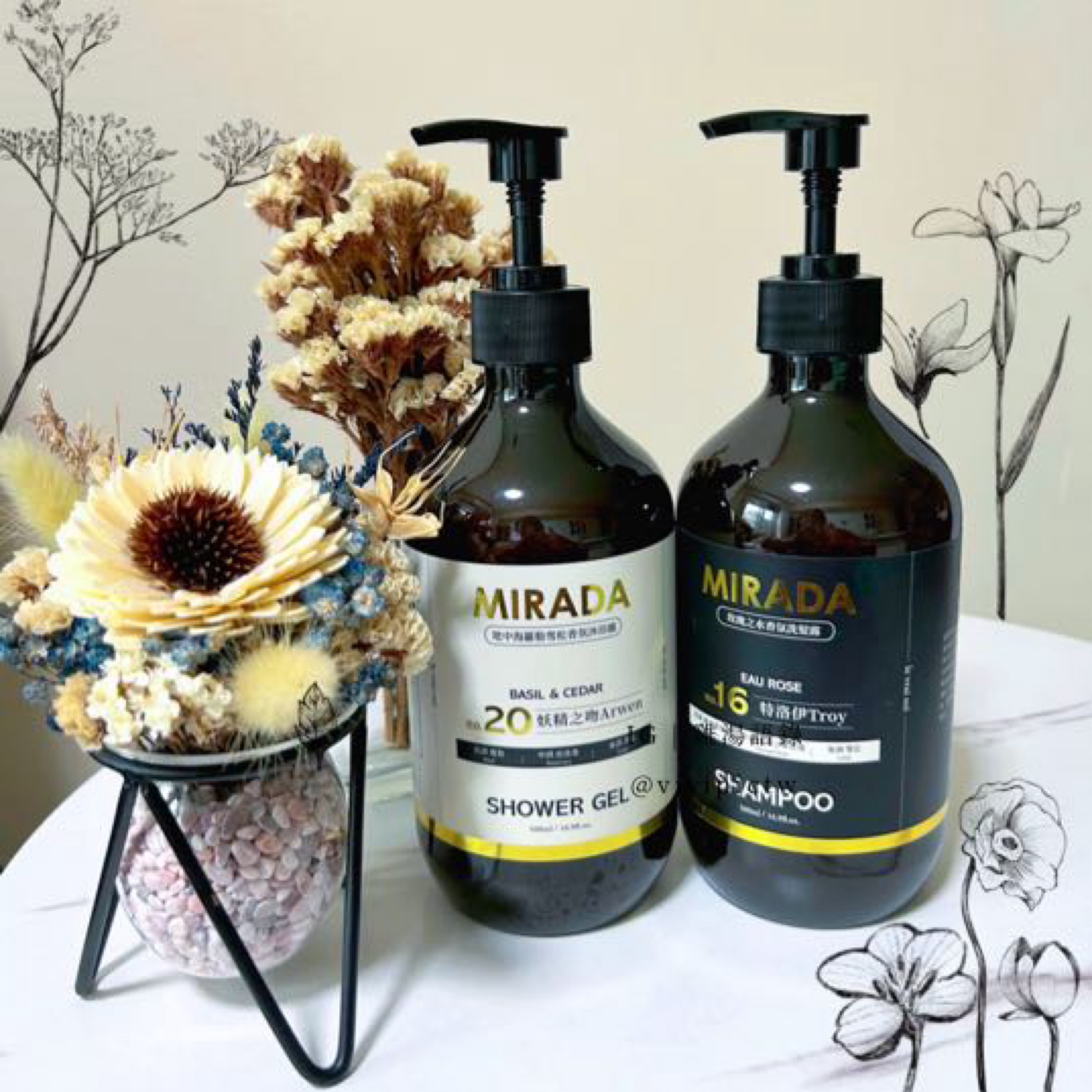 開箱MIRADA法式天然香氛－特洛伊｜玫瑰之水洗髮露＋妖精之