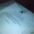 萬聖節時, 蜘蛛爬上了公告