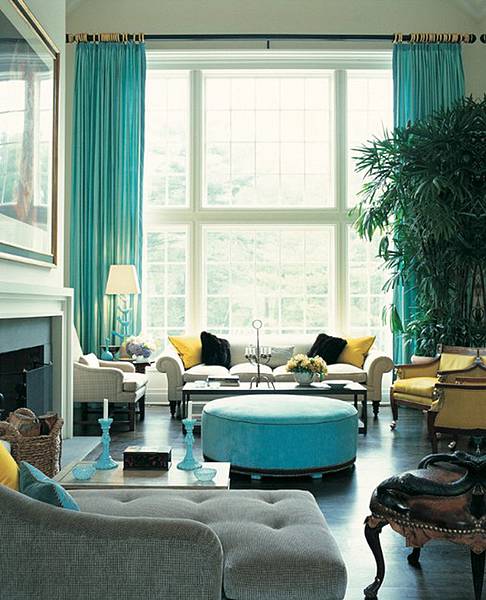 Colorful-Turquoise-And-Yellow-Living-Room-at-Awesome-Colorful-Living-Room-Design-Ideas