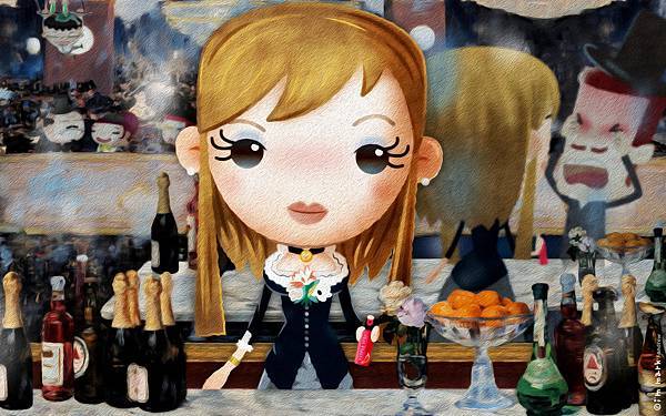 十二月桌布 女神遊樂廳的吧檯 十二月桌布 女神遊樂廳的吧檯