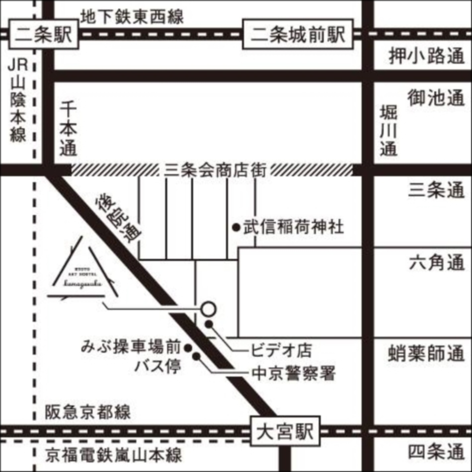 40kyoto art hostel map