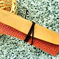 筷袋/五倍子植物染棉線+牛皮