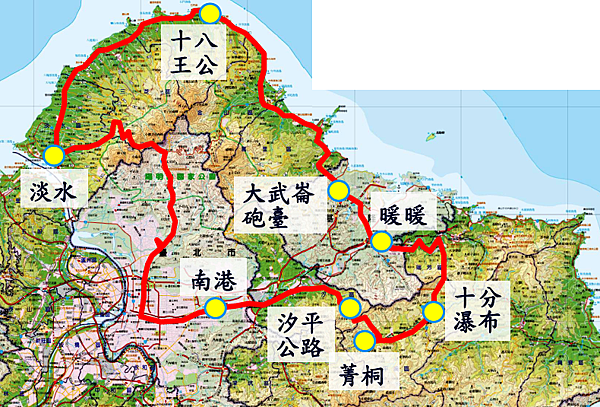 汐平公路機車爆走行路線圖