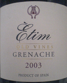 ETIM old vine grenache 2003 front