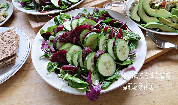 紫頭菜瓜仔哖生菜盤 ▪ 甜菜根小黃瓜沙拉 @亂皂𥴊仔店