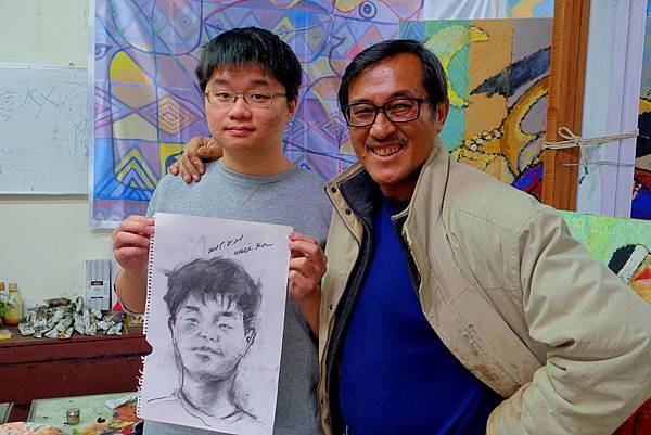 山居民宿 三 微醺的藝術家 美卡 瓦歷斯老師 畫室速寫 Mei 痞客邦