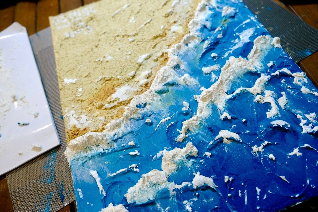 療癒藝術肌理畫!帶走屬於你的一片海洋跟正能量蝴蝶|三天解決不