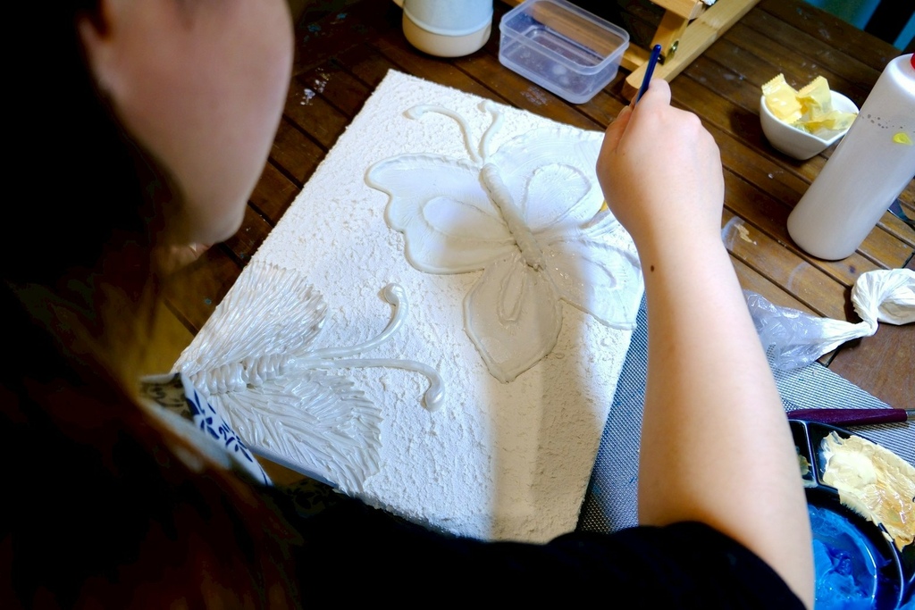 療癒藝術肌理畫!帶走屬於你的一片海洋跟正能量蝴蝶|三天解決不